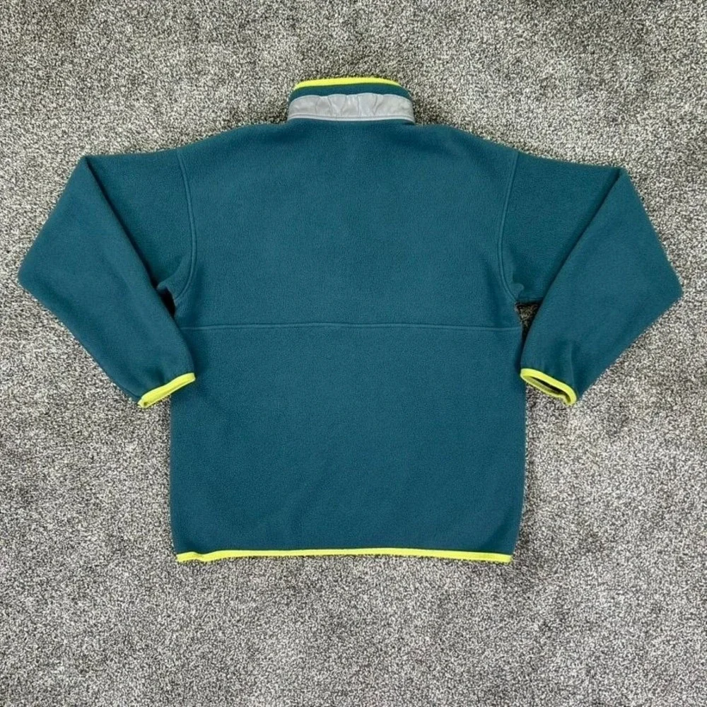 Patagonia Kids Synchilla Marsupial Boys XL 1/4 Zip Fleece‎ Pullover Green Yellow
